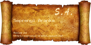 Seprenyi Aranka névjegykártya