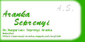 aranka seprenyi business card